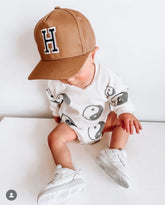 Ying Yang Waffle Romper - Grey.